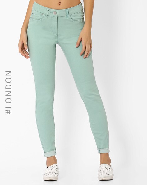 Buy Mint Green Jeans & Jeggings for Women by Marks & Spencer