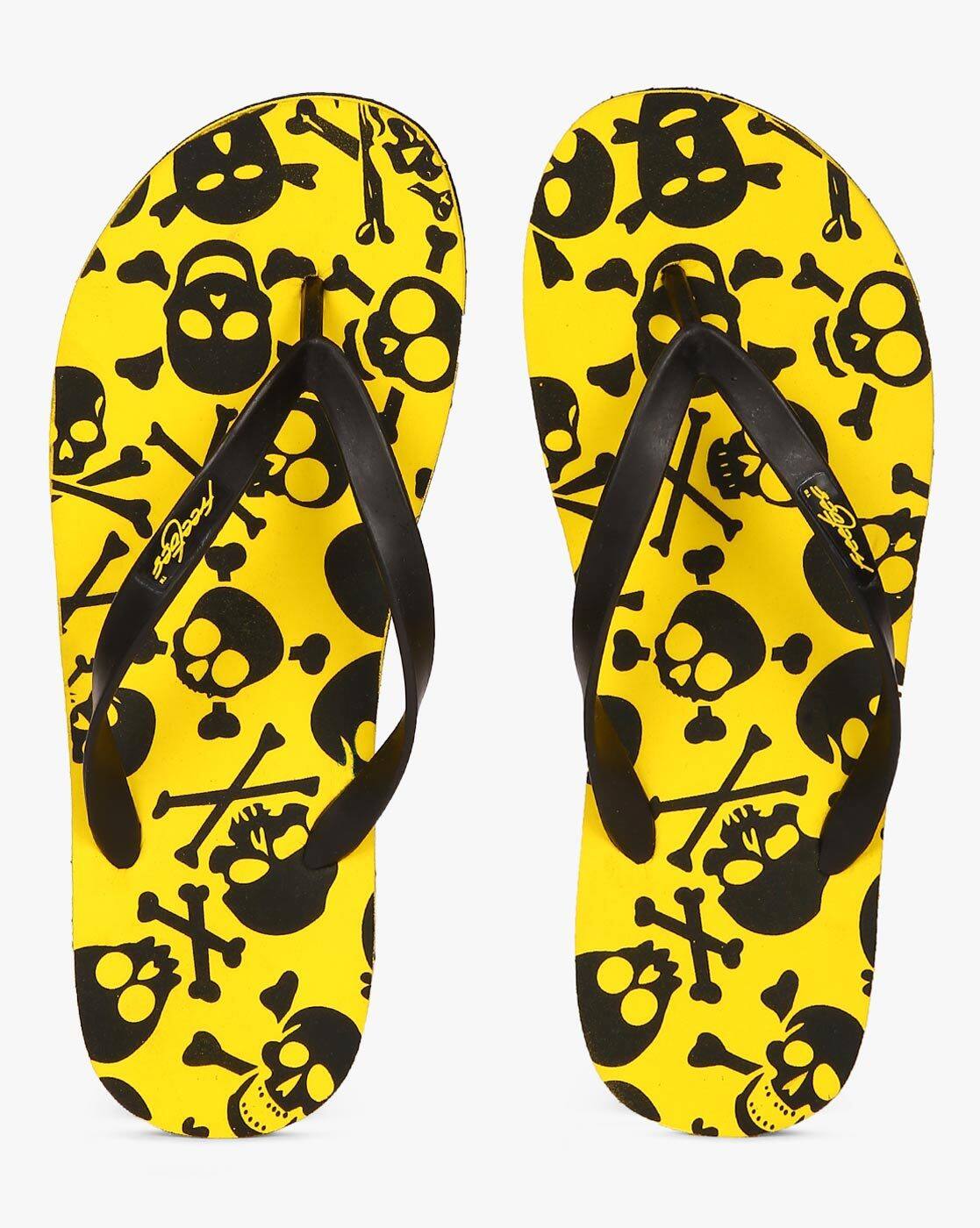 Skull Print Thong-Style Flip-Flops