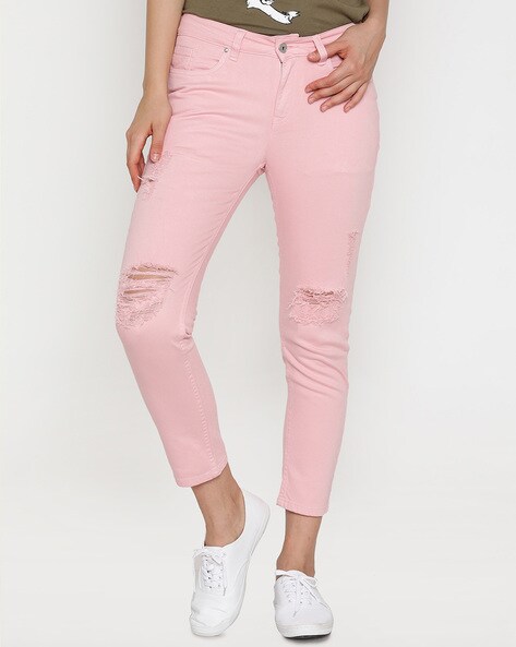 pink jeans