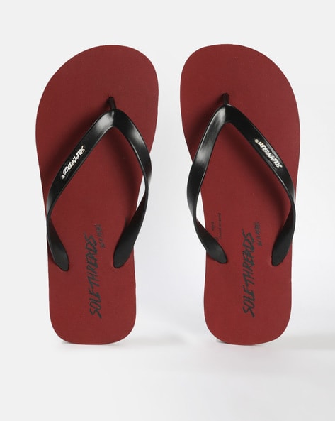 maroon flip flops