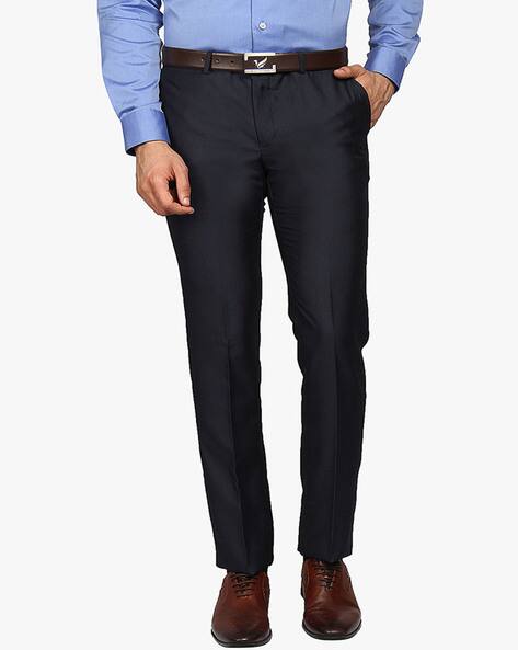 skinny navy blue trousers