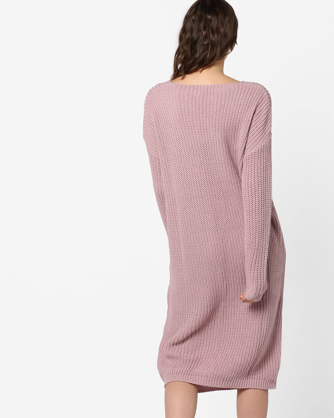 pink ribbed dress