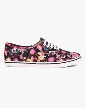 pink vans with flowers