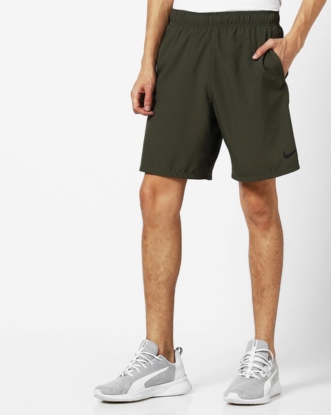olive green nike shorts mens