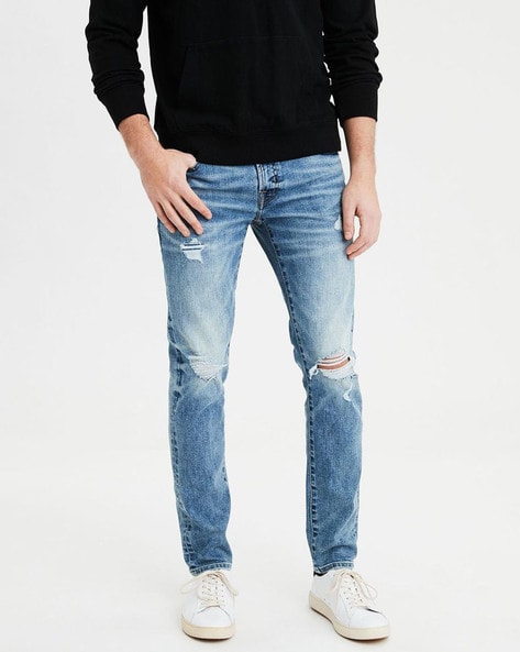 american eagle light wash ripped jeans