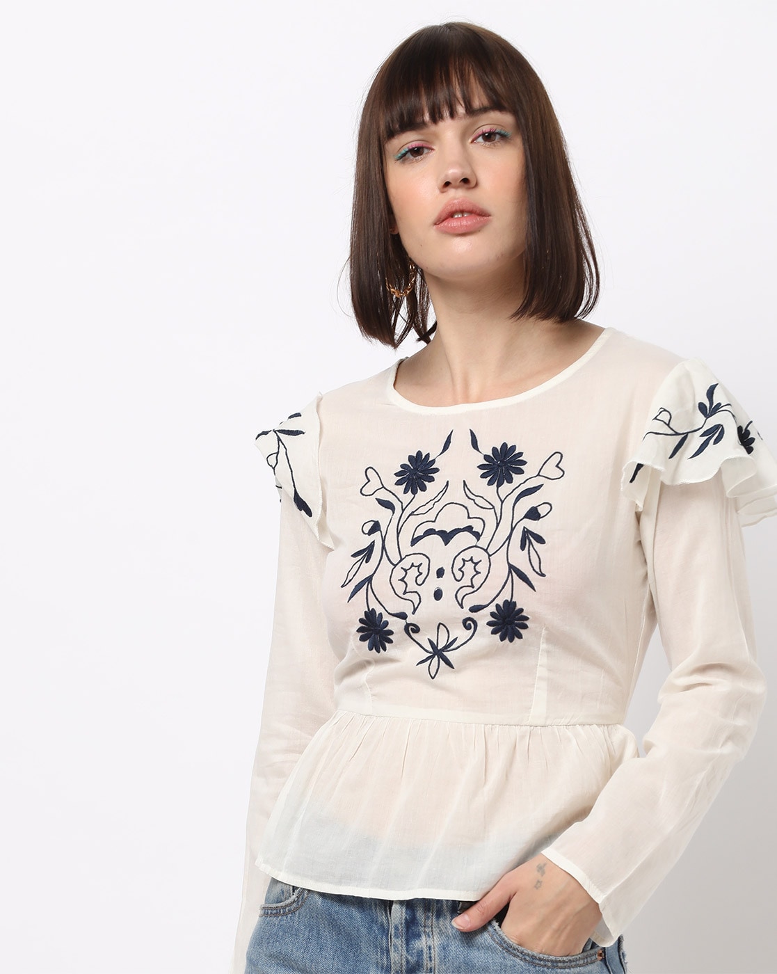 loft embroidered top