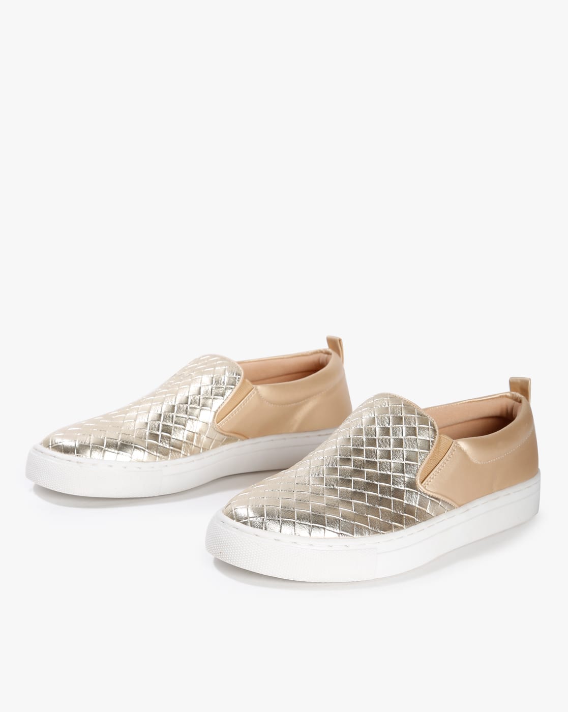 gold slip on shoes for women
