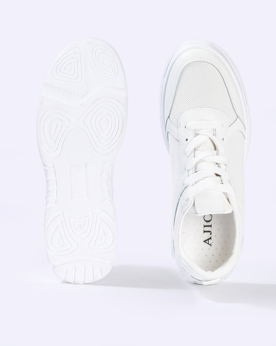 Buy Beige & White Sneakers for Women by GO21 Online | Ajio.com
