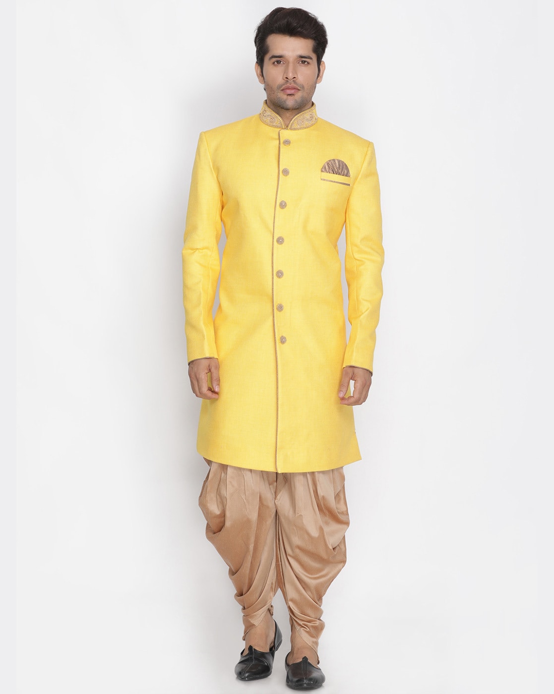 Embroidered Sherwani With Plain Pants – Sania Maskatiya International