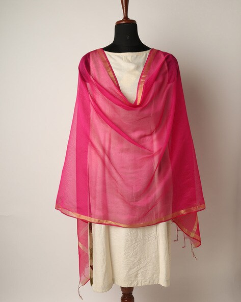 Pack of 3 Silk Dupattas with Tassels Price in India