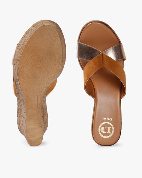 Textured Strappy Wedges