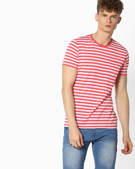 red and white striped t shirt mens