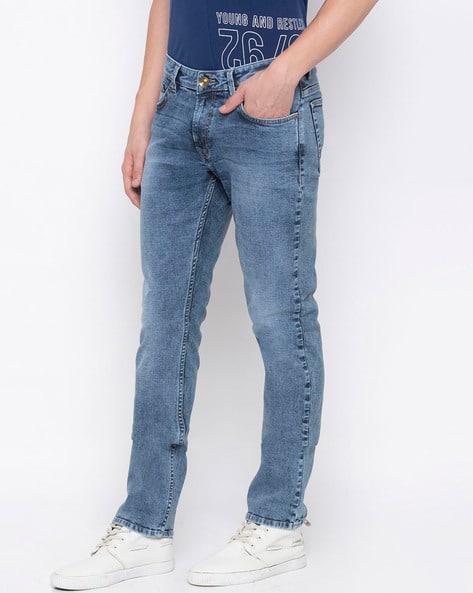 Mid-Wash Slim Fit Jeans (Image - 1)