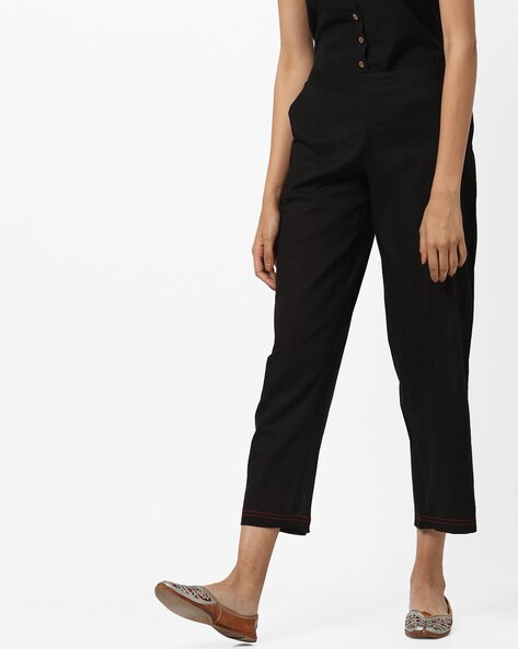 Textured Mid-Rise Straight Pants Price in India