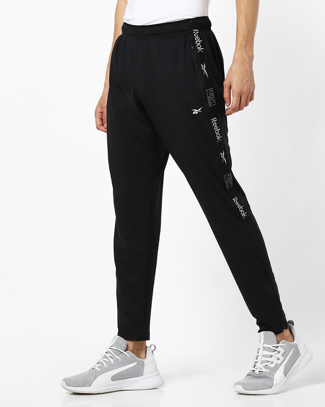 reebok slim fit track pants