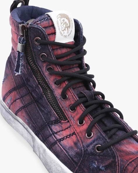 Buy DIESEL D-Velows High-Top Lace-Up Casual Shoes | Multicoloured Color Men  | AJIO LUXE