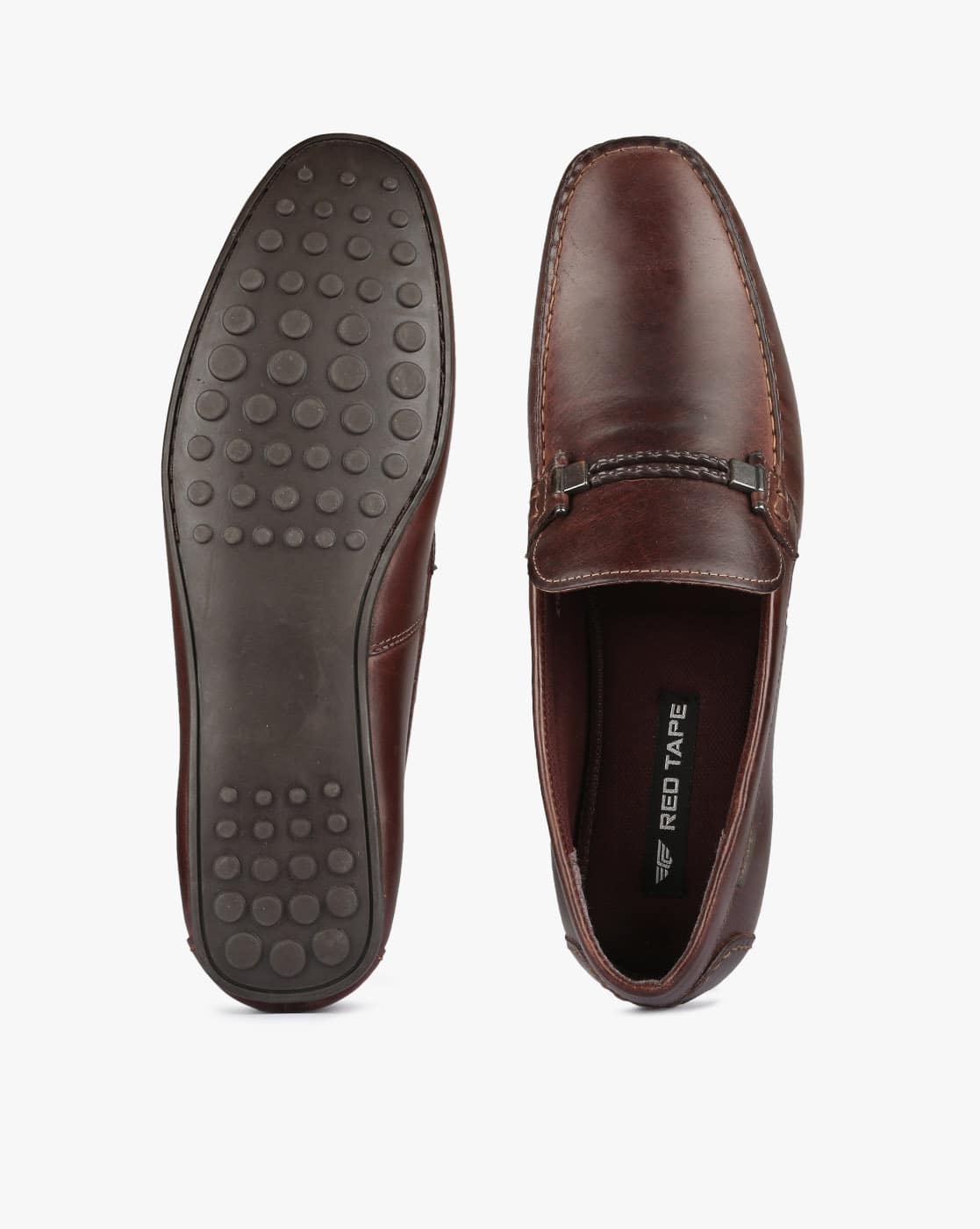 Textured Leather Bit Loafers