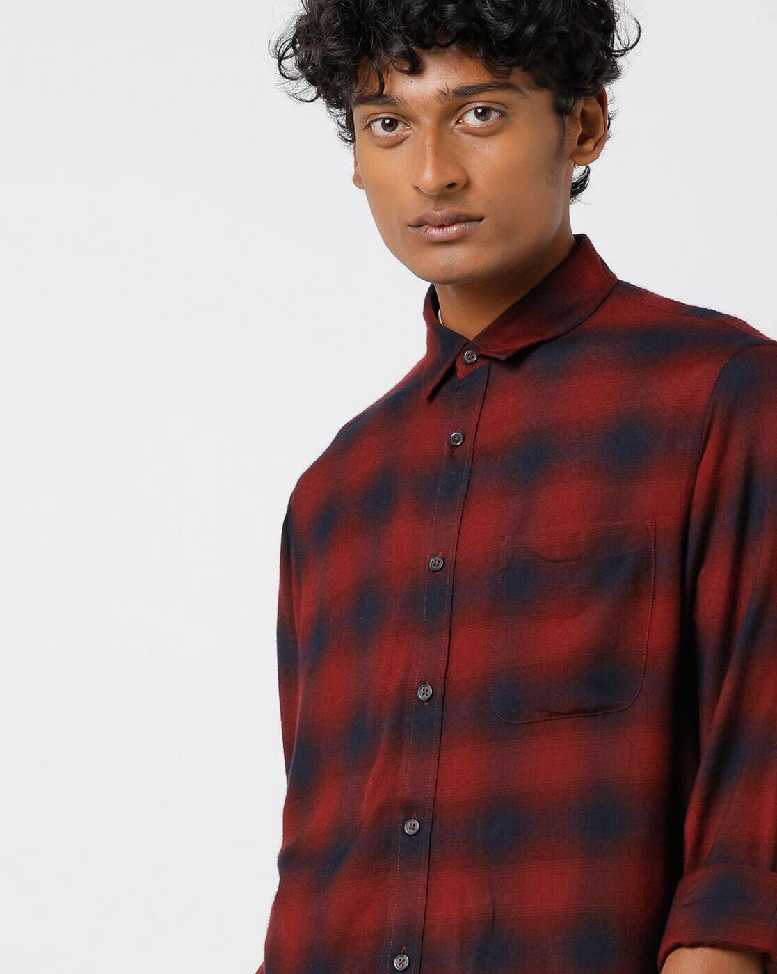 celio maroon shirt
