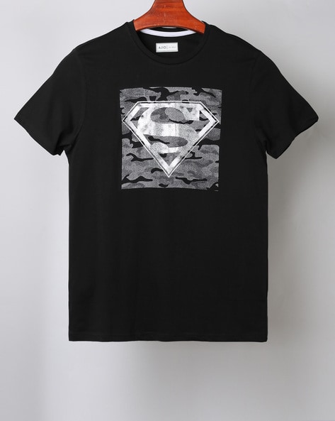 Black and white superman fashion t shirt