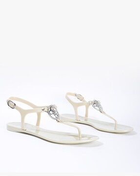 white strap flip flops