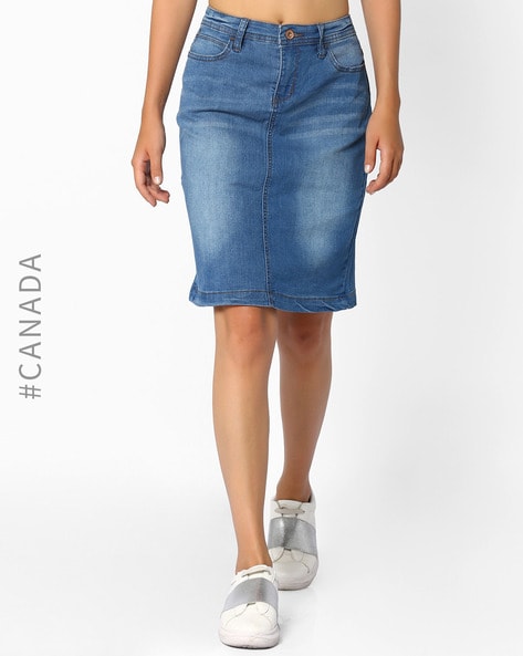 Denim pencil cheap skirt canada