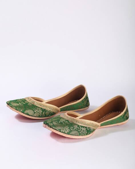 green flat shoes womens