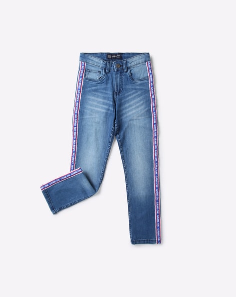 Jeans with Contrast Taping