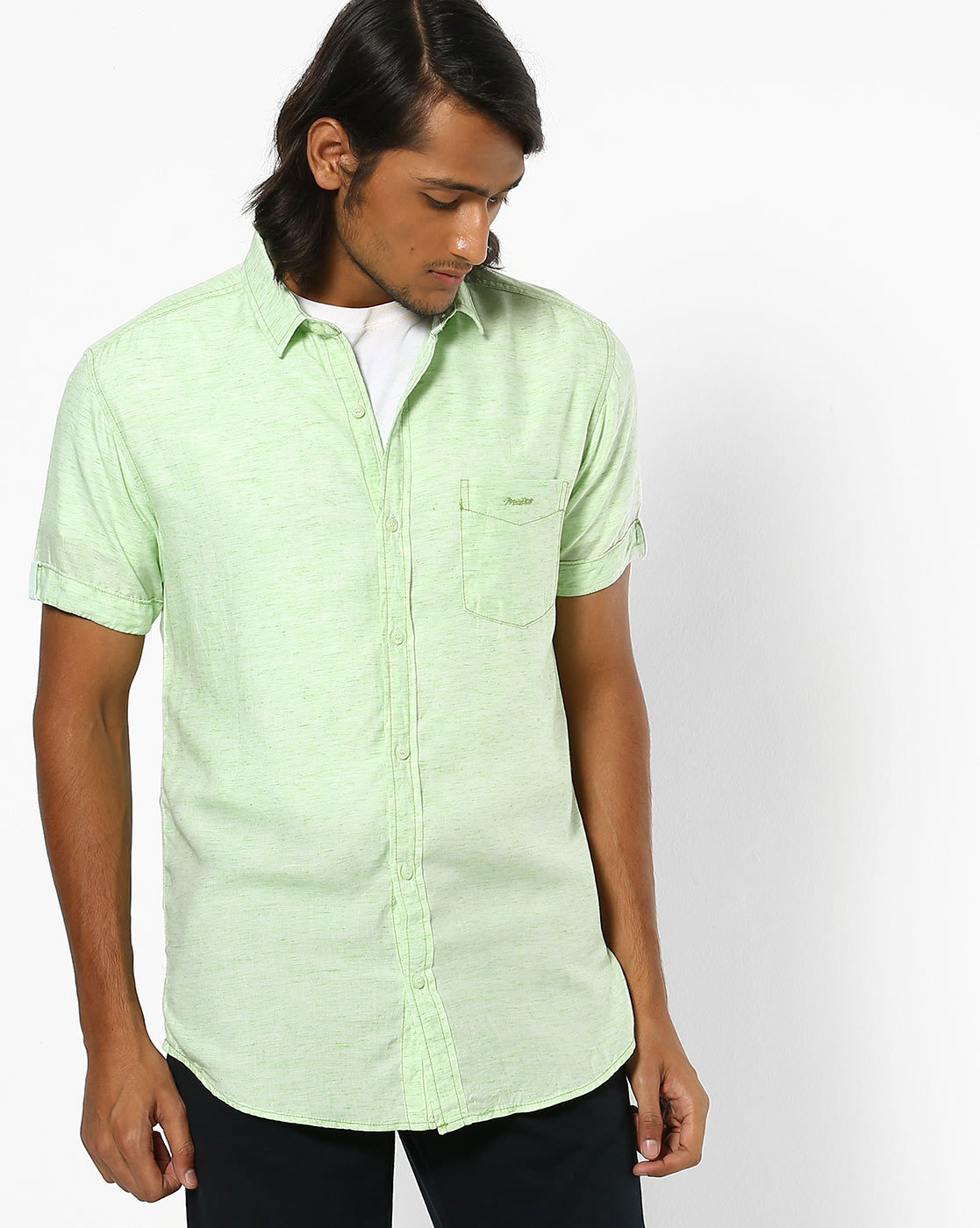 lime green shirt