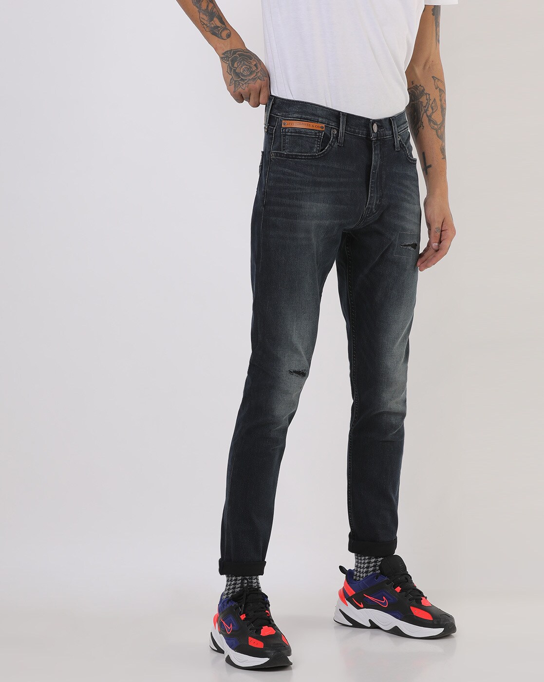 levi's 512 slim taper mens ripped jeans