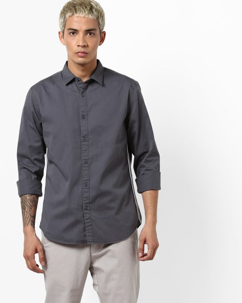 grey cotton shirt