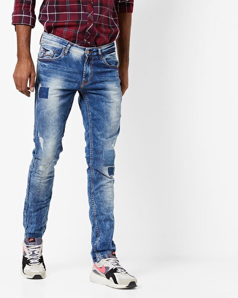 spykar distressed jeans