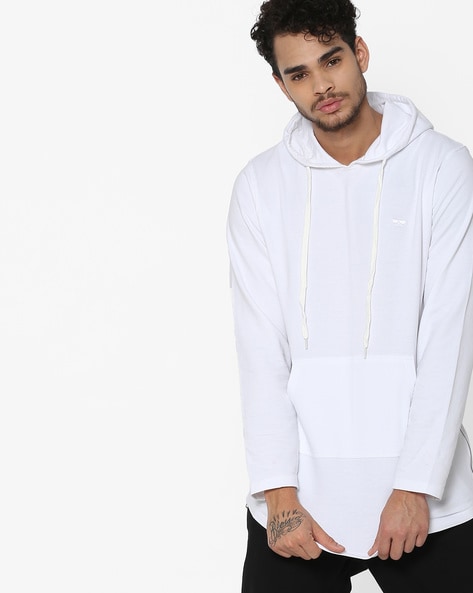 mens white hooded sweatshirt