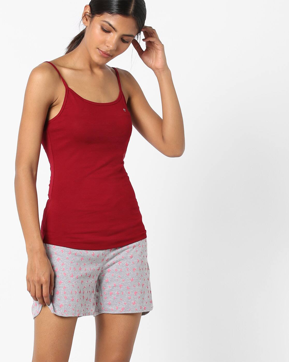 Buy Maroon Camisoles u0026 Slips for Women by Enamor Online | Ajio.com