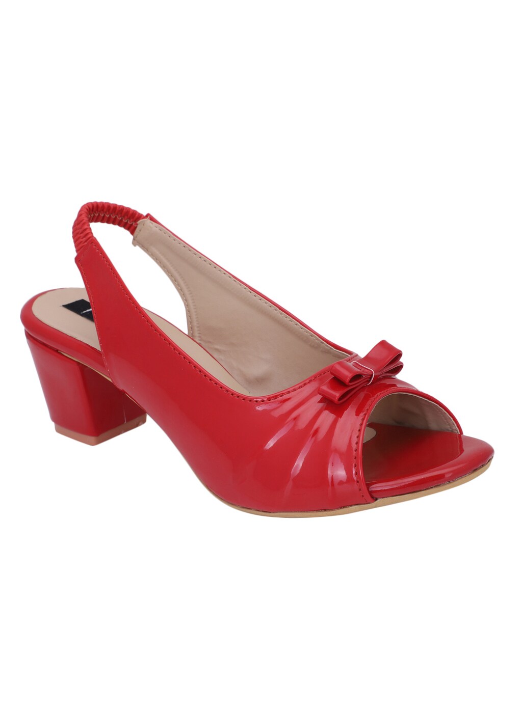 red chunky heels