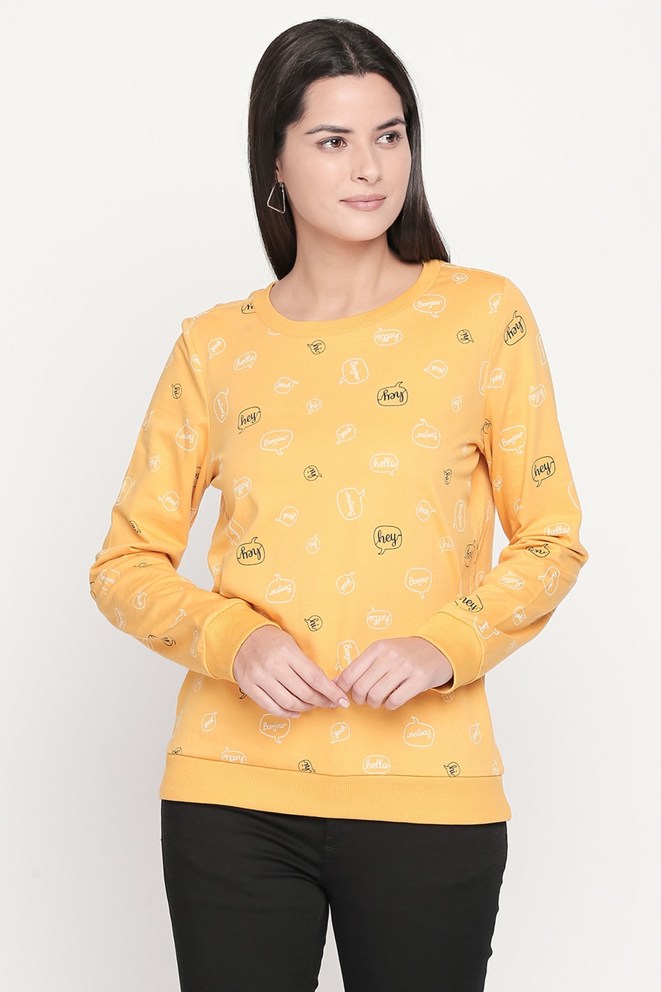 honey yellow crew neck