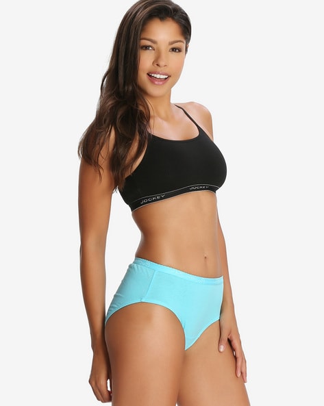 Buy Jockey Women's Medium Coverage Super Combed Cotton Mid Waist Bikini  With Exposed Waistband and StayFresh Treatment - Dark Assorted(Pack of 2)  Online at Best Prices in India - JioMart.