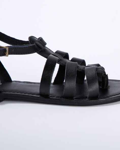 Buy Jhamb's Casual Stlyish Flat Black Gladiator Sandals Women Online at  Best Prices in India - JioMart.