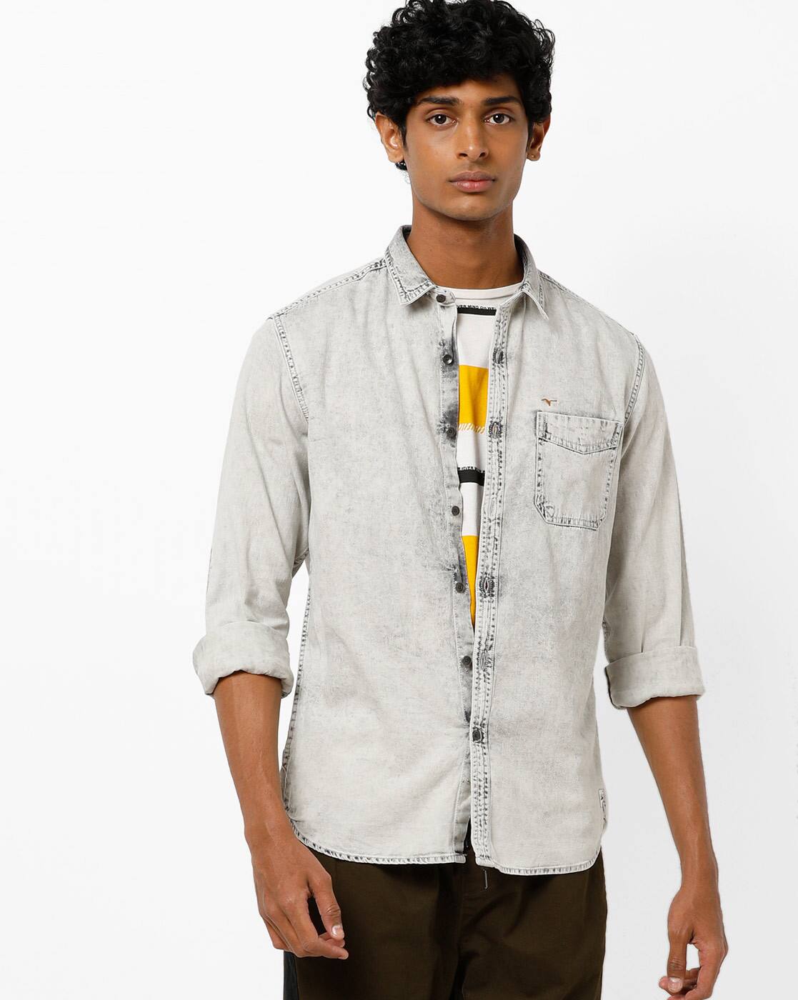 flying machine denim shirt