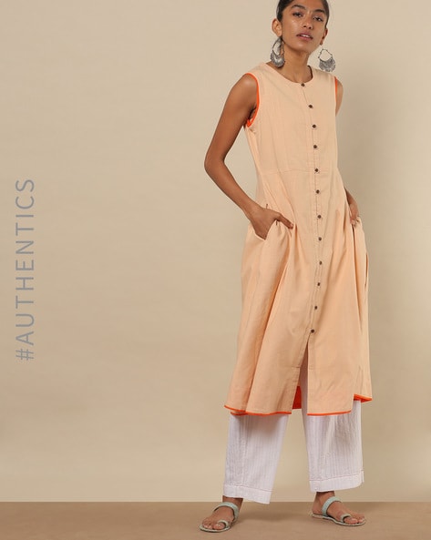 Flower Embroidered Khadi Dress – Arthlife Clothing
