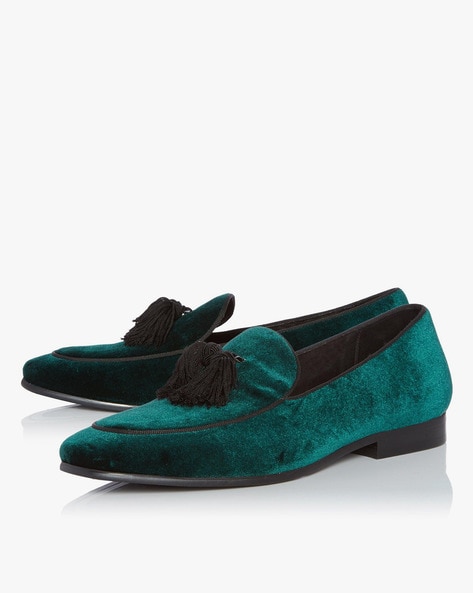 green formal shoes