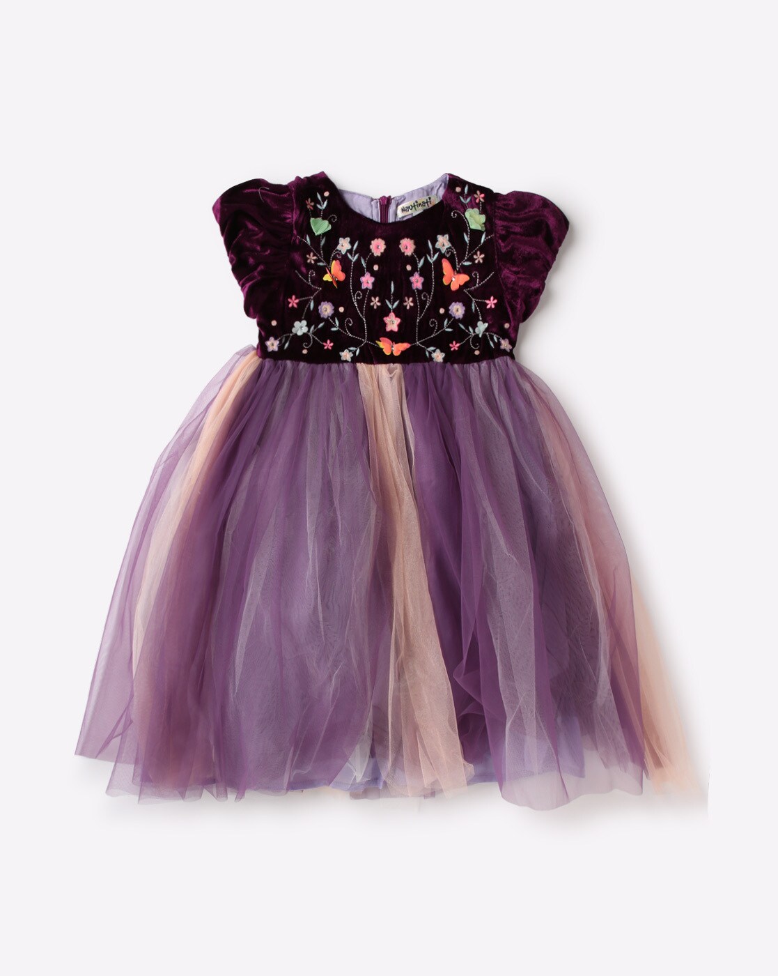 purple flare dress