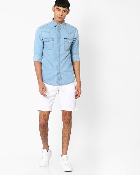 Short -Sleeed Denim Shirt Shorts Set or1647 – ORUN
