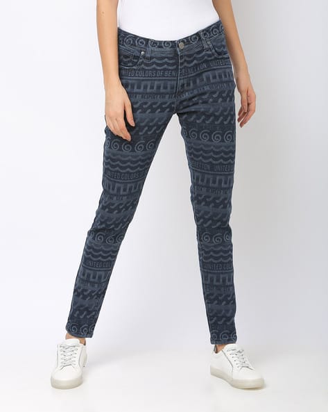 Printed Skinny Fit Jeans (Image - 1)
