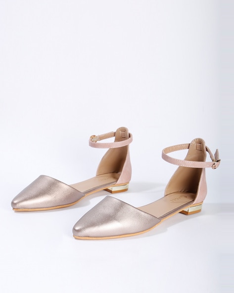 rose gold pointed shoes