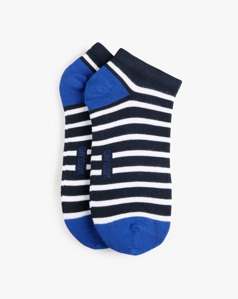 WOODLAND Striped Ankle Length Cotton Socks