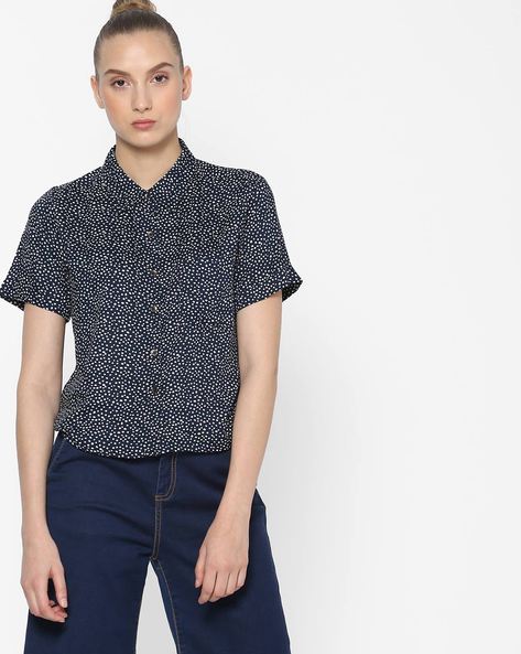 Buy Navy Blue Shirts for Women by DNMX Online