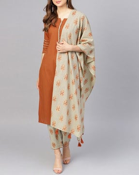 Rust Brown Kurta Suit Sets for Women 