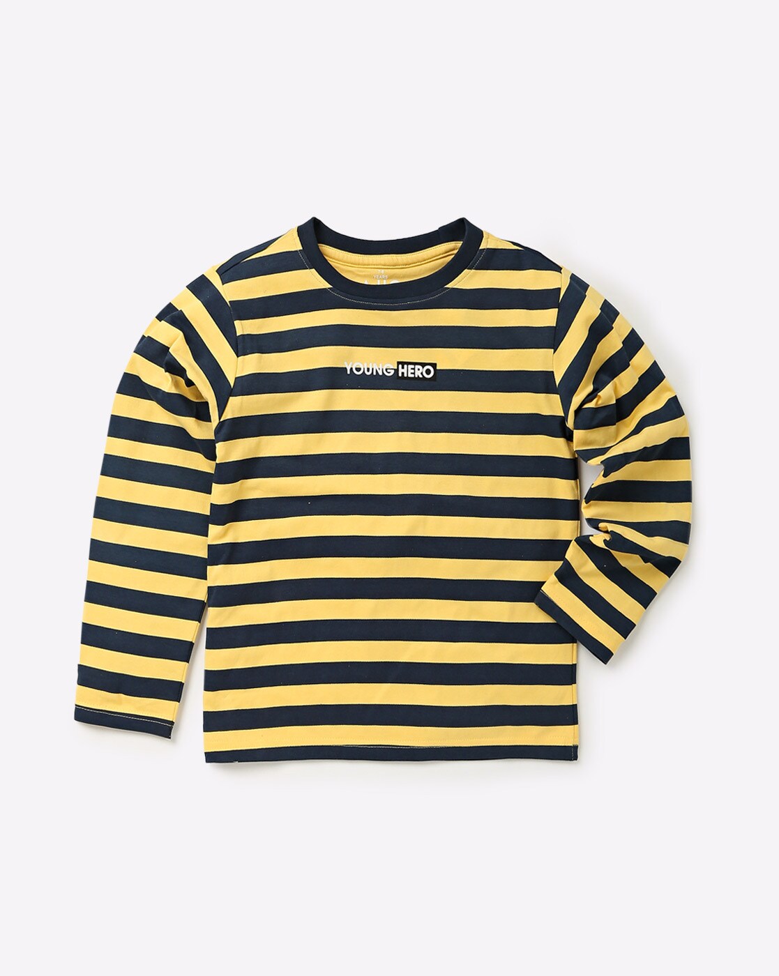 black and yellow t shirt striped