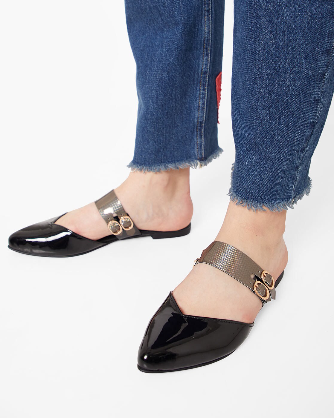 pointed toe mule flats