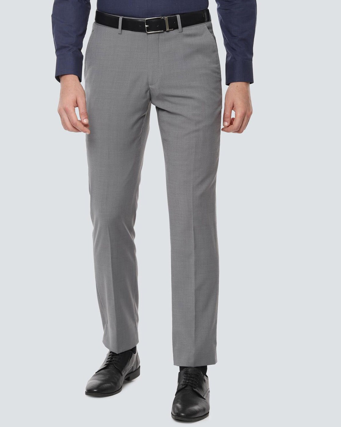 Buy Louis Philippe Grey Milano Fit Formal Trousers - Trousers for Men  1284056 | Myntra